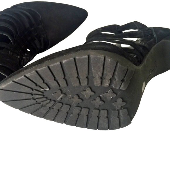 Jessica Simpson Berdet Black‎ Nubuck Pointed Toe  Zip Booties - Picture 7 of 9